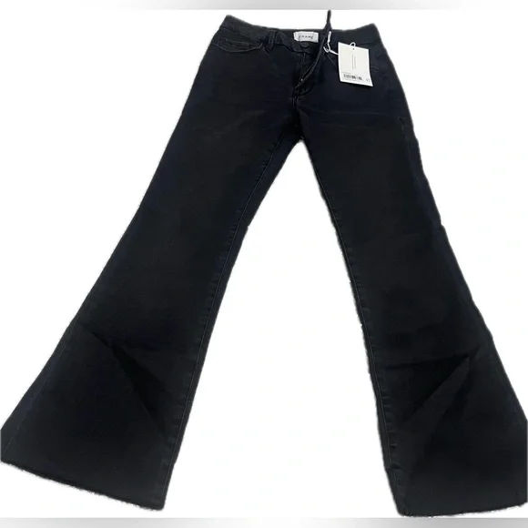 Frame NWT $225 Black Wash Le Crop Mini Boot Kerry sz 27 KRRY jeans - Picture 3 of 9